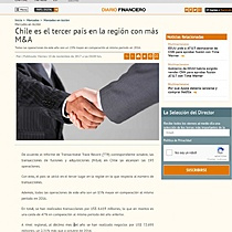 Chile es el tercer pas en la regin con ms M&A